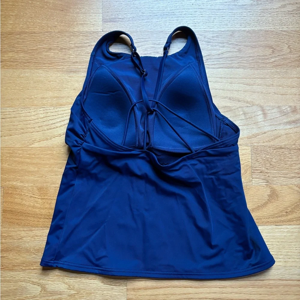 Lands' End Navy Swim Tankini Top